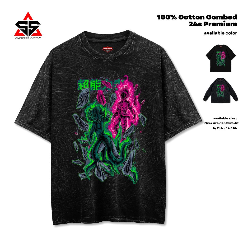 SUPERIOR Kaos Tatsumaki Mob Oversized washed tshirt longsleeve slimfit sandwash unisex TATSUMAKI-1