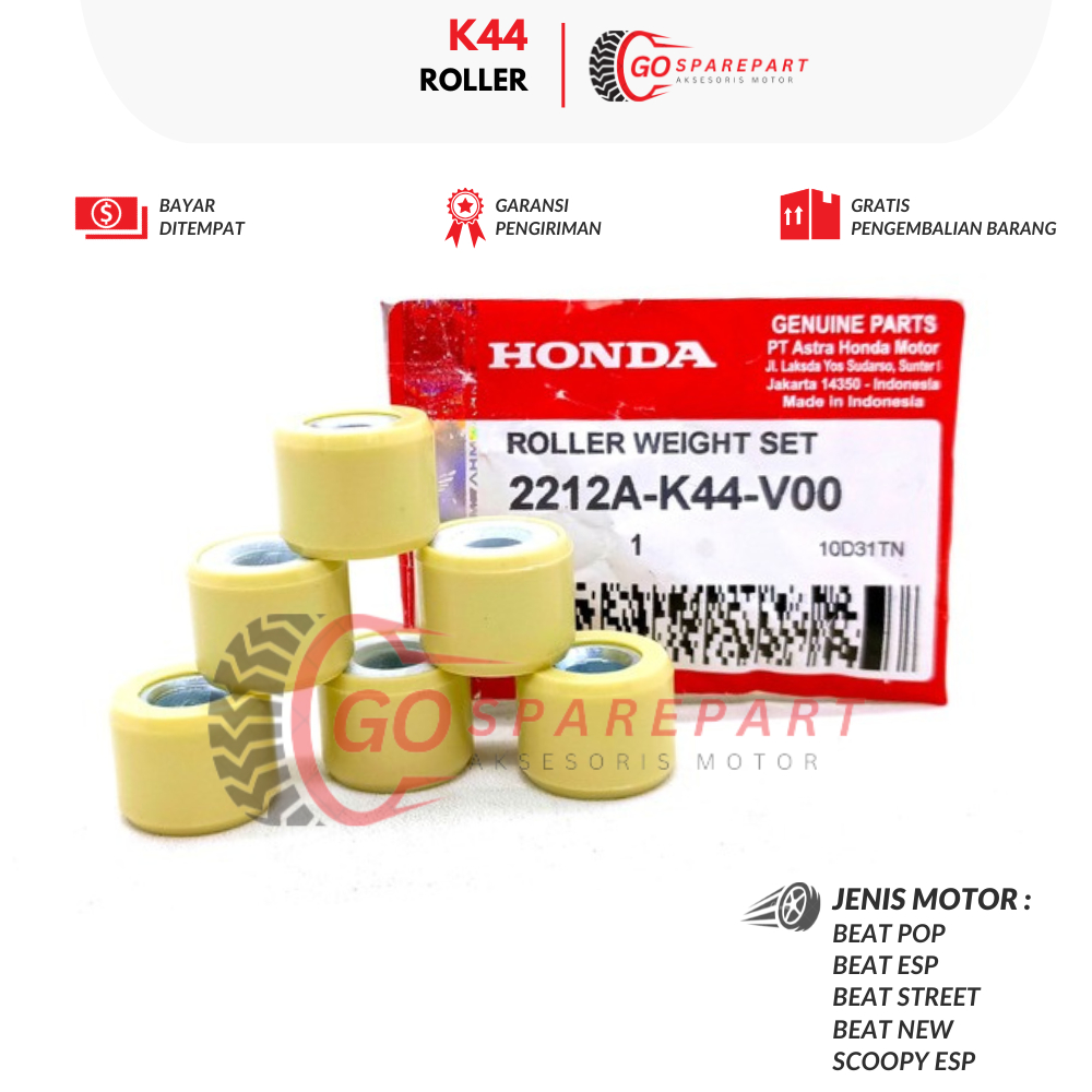 K44 ROLLER WEIGHT SET BEAT POP / BEAT ESP / BEAT NEW / BEAT STREET / SCOOPY ESP / ROLER / KIRIAN