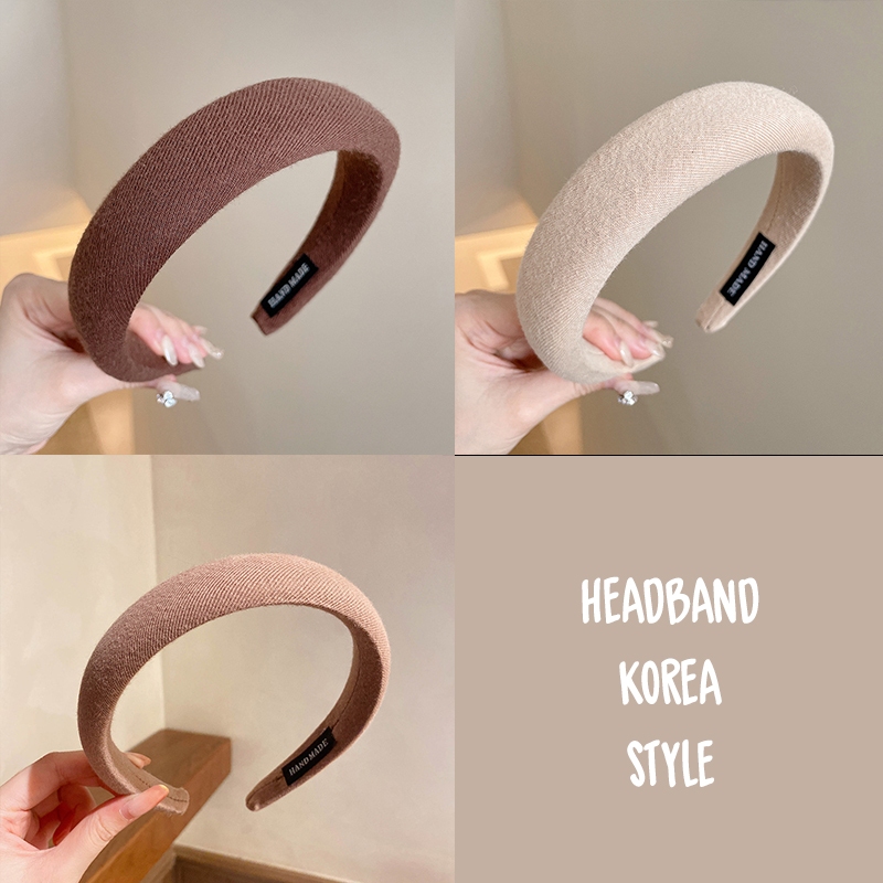 Headband / Bando Tebal Warna Choco – Bando Korea Elegan untuk Wanita & Remaja