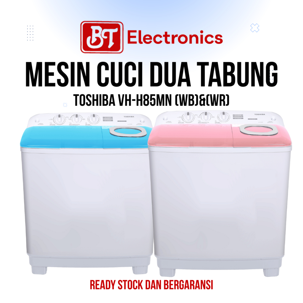 TOSHIBA Mesin Cuci 2 Tabung VH-H85MN 8kg Mesin Cuci Toshiba 2 Tabung
