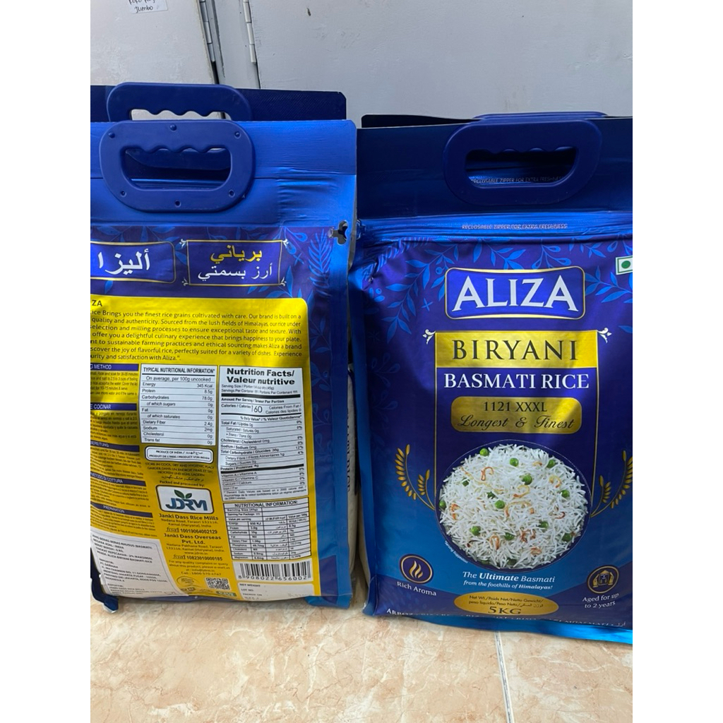 

Ready Beras Basmati 5kg Aliza/Nur Punjab/Abukass, Long Rice Indian Original
