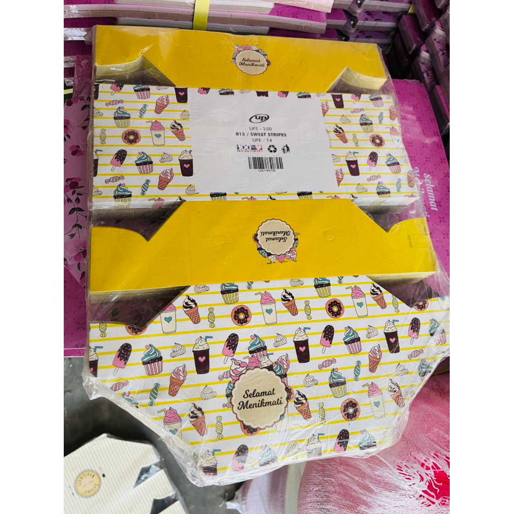 

Dus snack / dus kue / dus makanan murah berkualitas tebal isi 100 pcs motif SWEET STRIPES