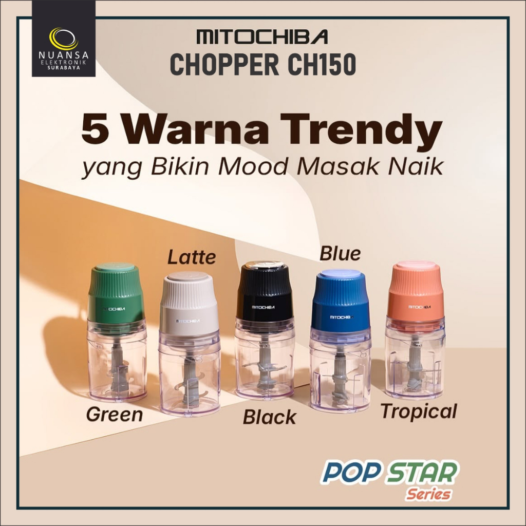 MITOCHIBA Chopper Mini CH 150 / CH150 700 mL Low Watt | Blender Mito Kapasitas 0,7 L Pop Star Series
