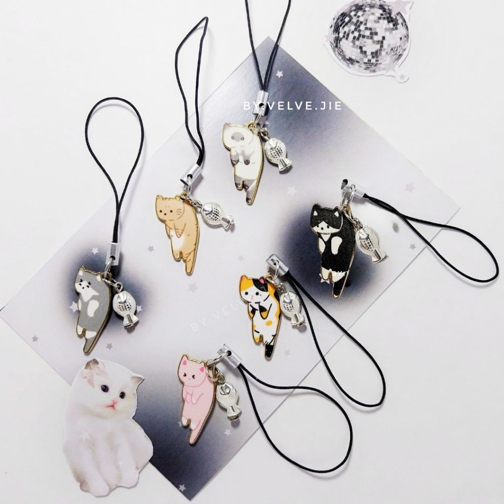 MEOW FISH THIFE | strap phone cat | cute keychain | aesthetic keychain | cat keychains