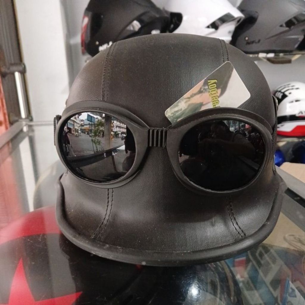 Helm NZ Retro Klasik dengan Goggle Kacamata
