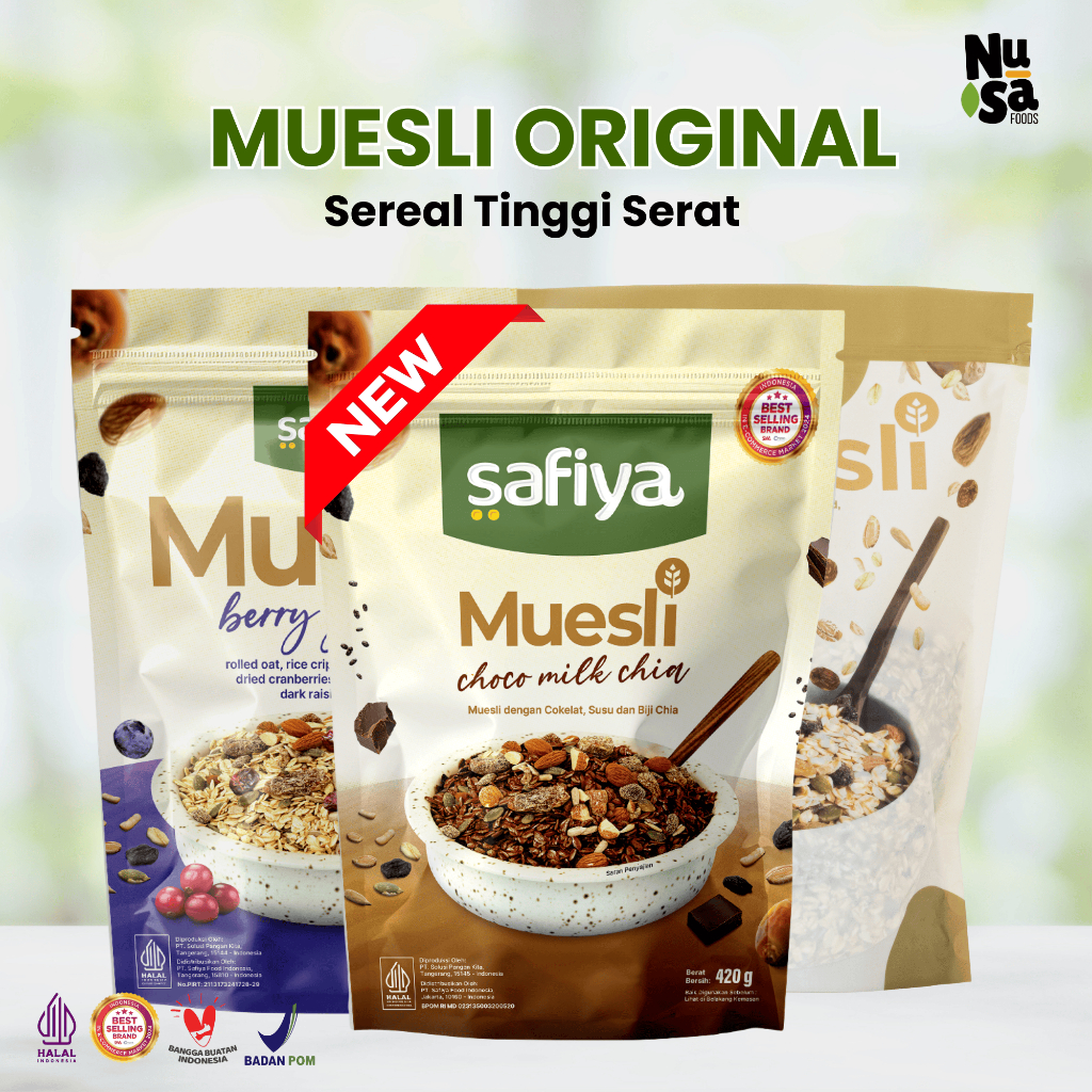 

Muesli Safiya Dried Fruit Mix 500 Gram Original Sereal Oatmeal Sehat Makanan Diet