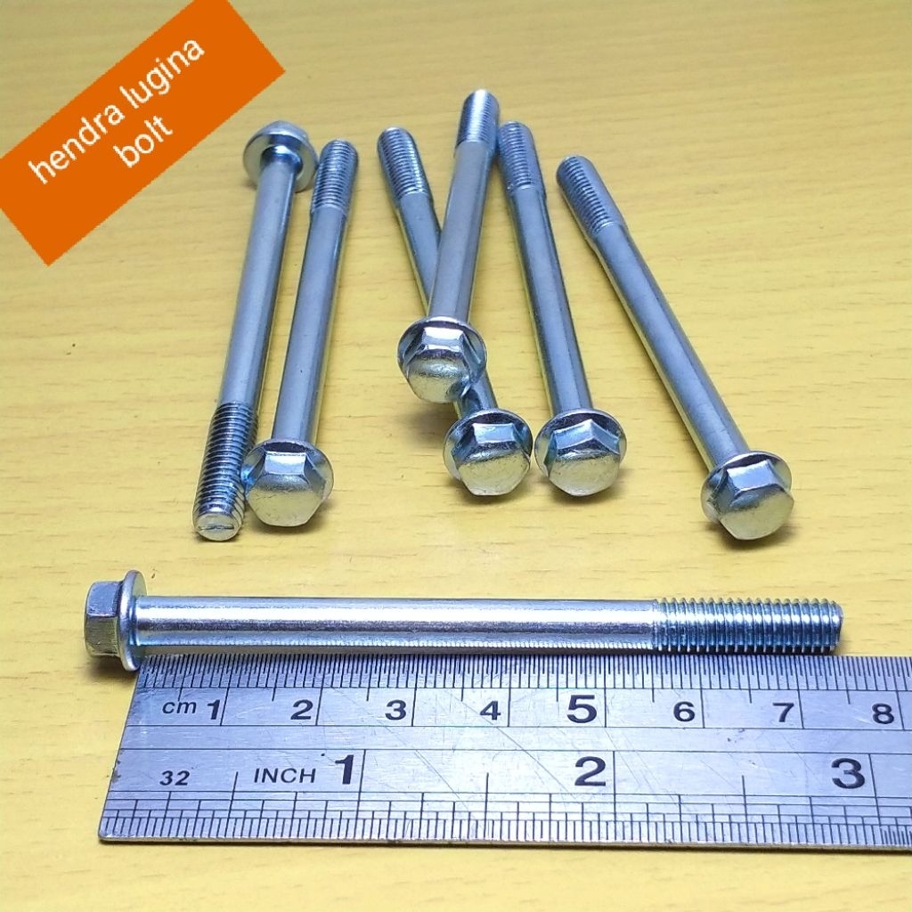 baut blok cvt baut blok mesin ori m6x75 pitch 1,0  bolt flange ori kunci 8