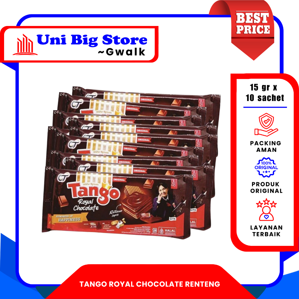 

TANGO WAFER ROYAL CHOCOLATE SACHET RENTENG - 15 gr x 12 sachet