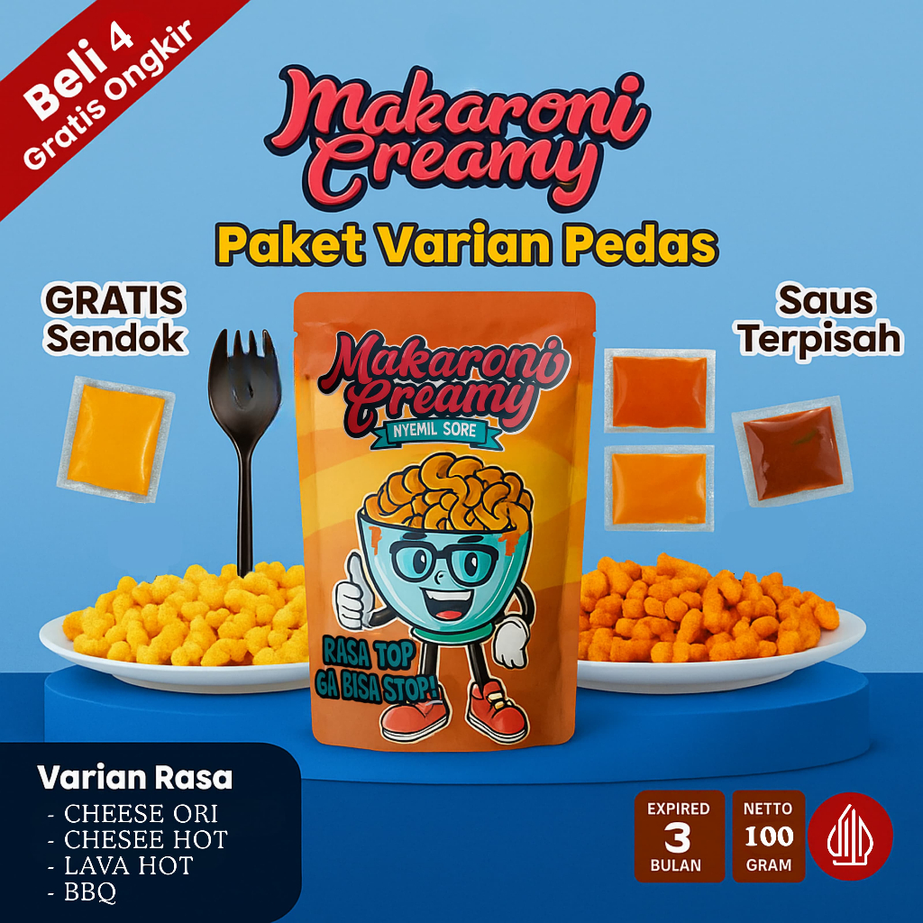 

MAKARONI CREAMY SAUS TERPISAH - NYEMIL SORE - 100gr