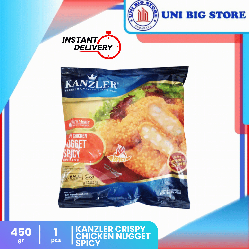

Kanzler Crispy Chicken Nugget SPICY Bubble Crumbs 450 gr Nuget Ayam Krispi Olahan