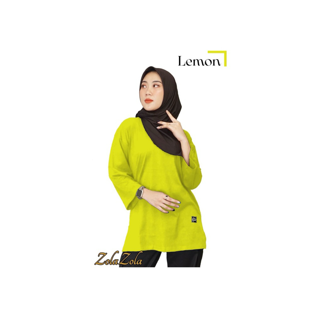 ZOLA Kaos Polos Oversize Lengan 7/8 Jumbo Bahan Katun Combed 24s Premium