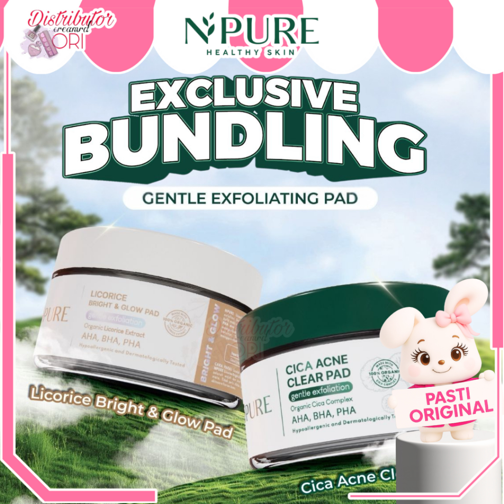 NPURE Acne Clear Pad Cica / Kapas Eksfoliasi Kulit Jerawat / Acne Exfoliating Pad (40 pads) |