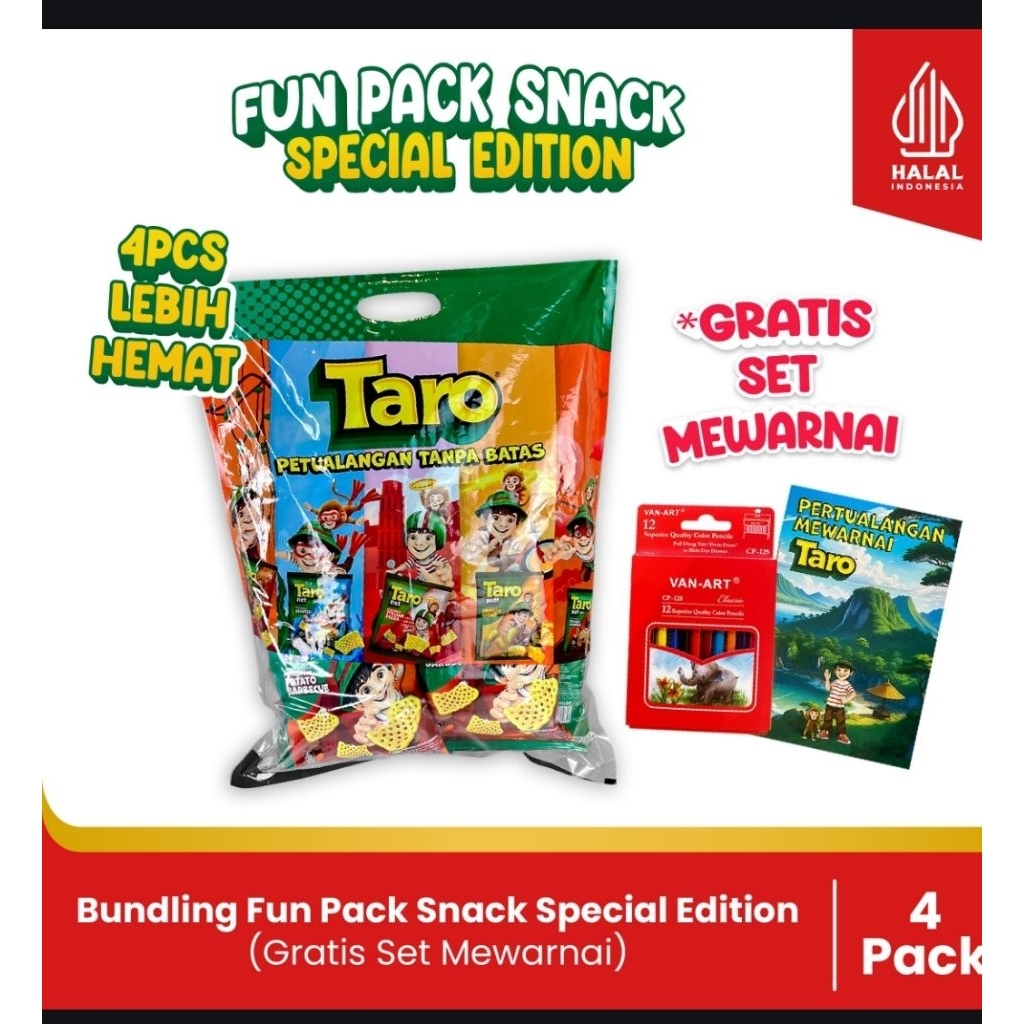 

BUNDLING- 4 Fun Pack Snack Spesial Edition-Paket Hampers Anak-(Gratis Set Mewarnai Lengkap)