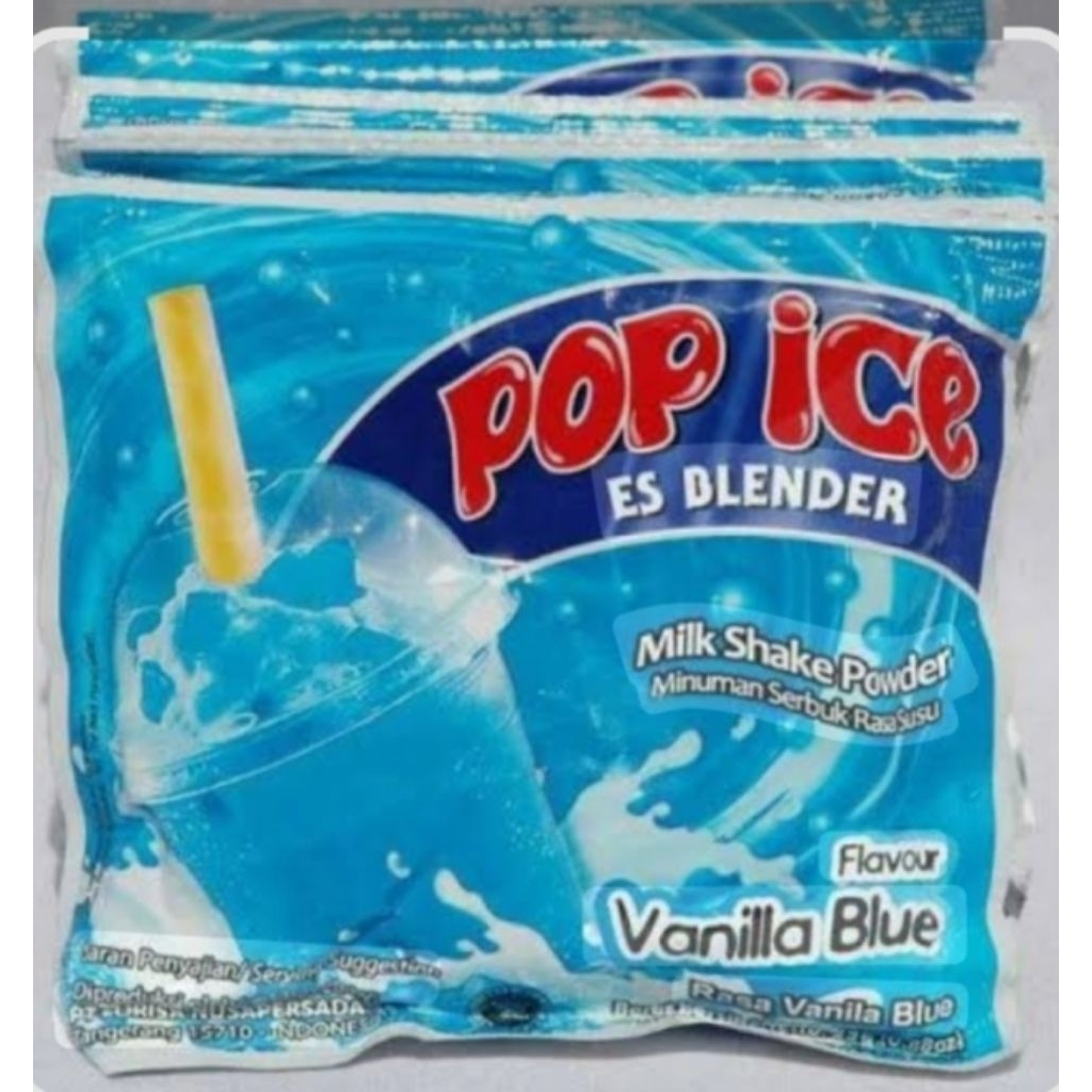 

Pop Ice Drink Blender rasa Vanilla Blue isi 10 sachet
