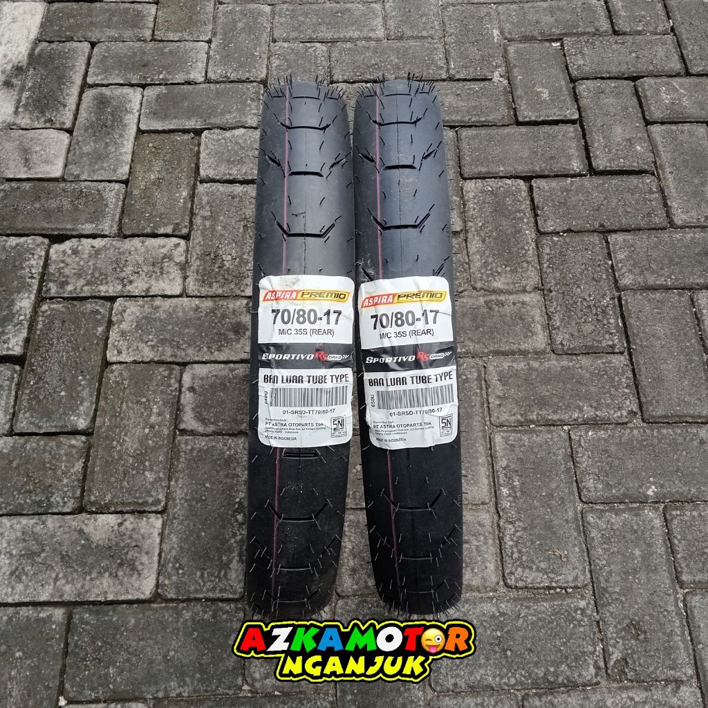 Ban luar Aspira Premio Sportivo RS-Drag 70/80-17 cocok untuk balap Drag Bike