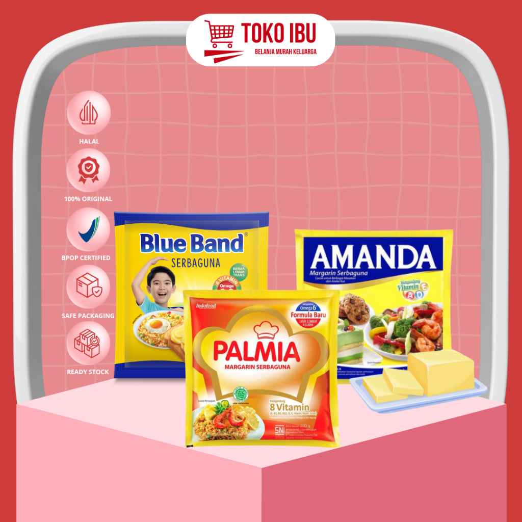 

Margarine Serbaguna Saset 200 gr Blue Band - Amanda - Palmia