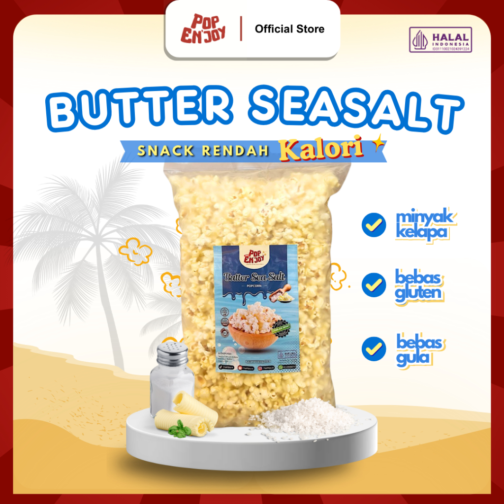 

BUTTER SEA SALT POPCORN - PopENjoy / Camilan Asin Butter Crispy Popkorn Jagung Sehat Premium