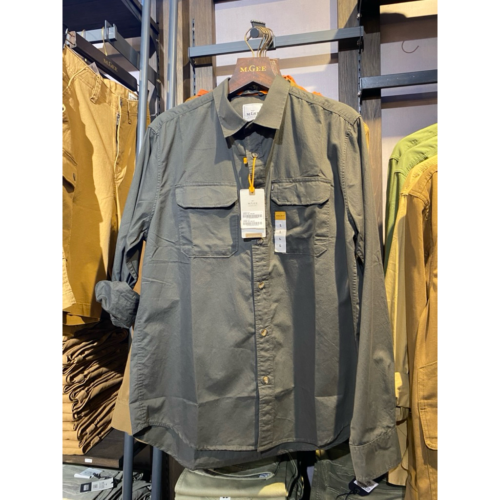 Kemeja Lengan Panjang Tactical Outdoor Pria MGEE ORIGINAL CAMPER C016 GREEN