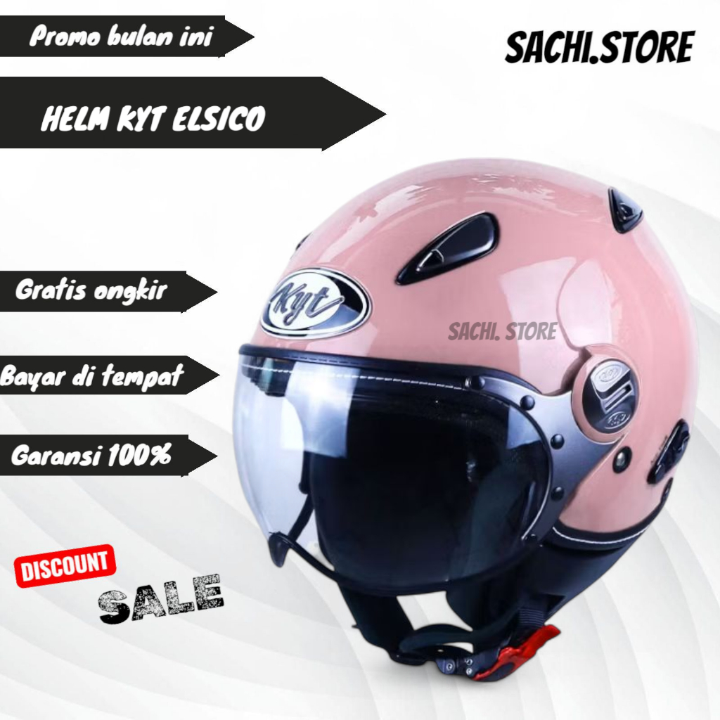 HELM KYT ELSICO PINK ORIGINAL SNI | HELM KYT RETRO