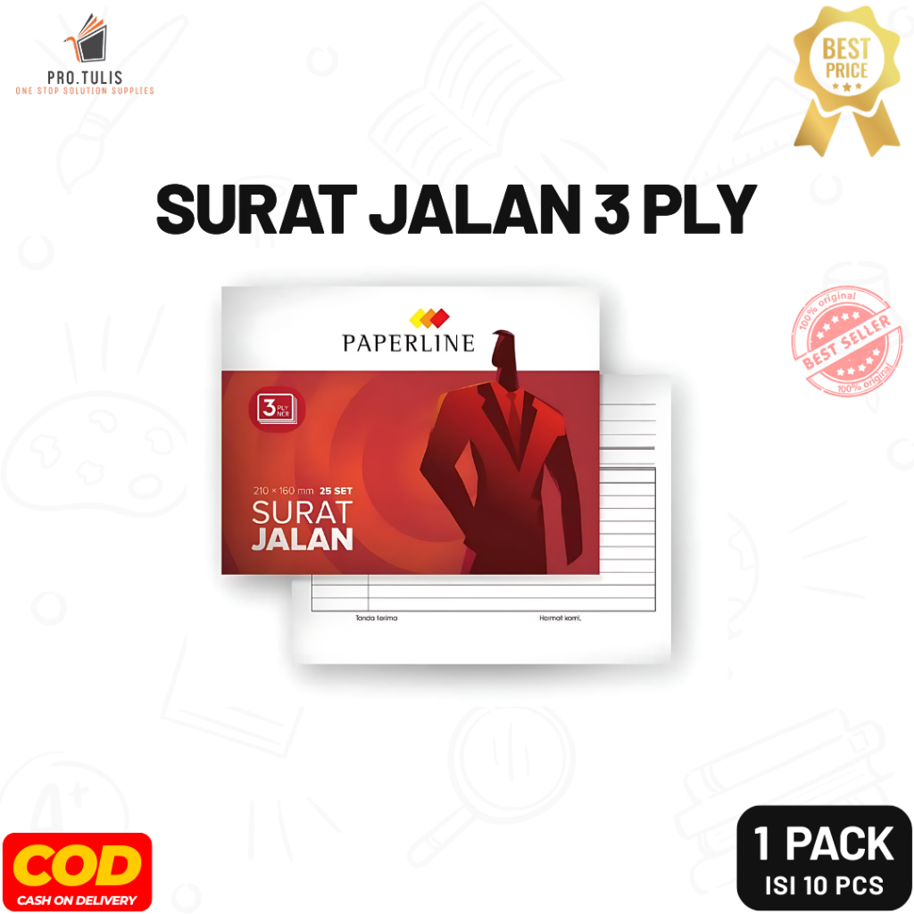 

(1 Pack isi10 Pcs) Buku Surat Jalan Paperline 3 Rangkap 25 Set – Kertas NCR Tanpa Karbon