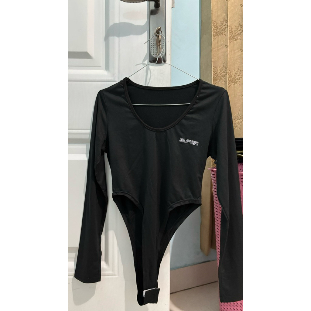 Preloved - Bodysuit Wanita Polos Atasan Cewek Lengan Panjang