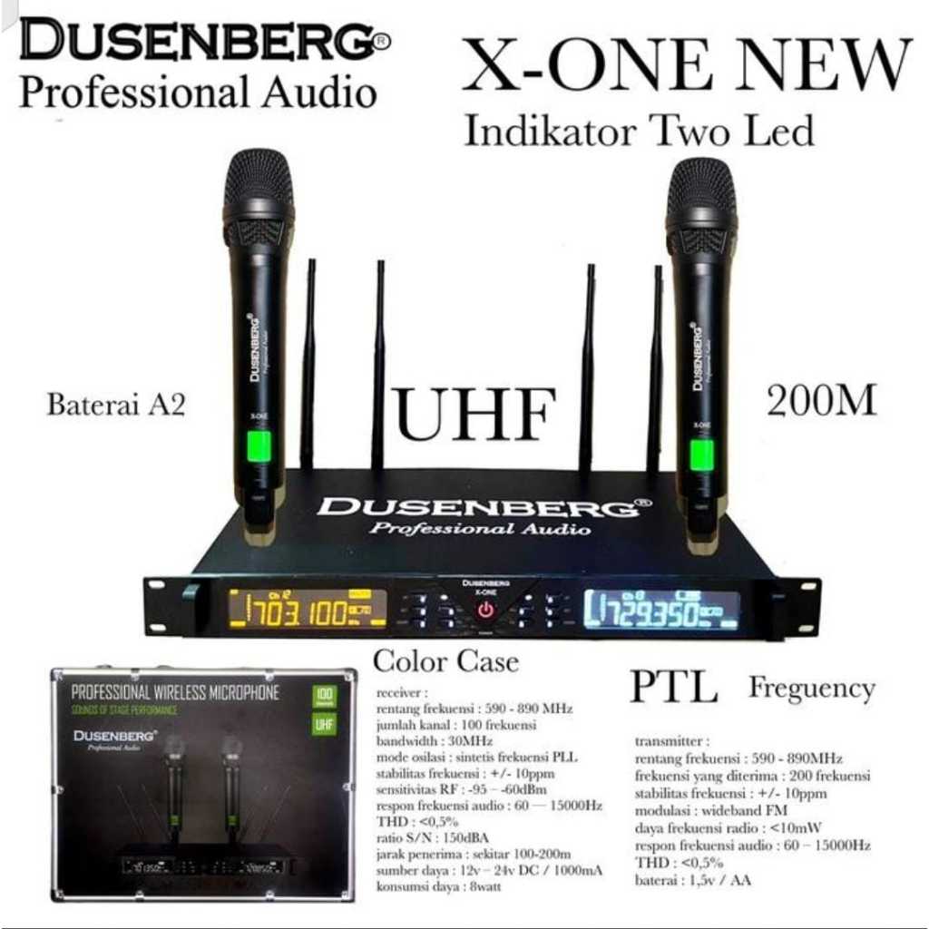 MICROPHONE WIRELESS DUSENBERG X-ONE / X1 – UHF 2 MIC HANDHELD WIRELESS