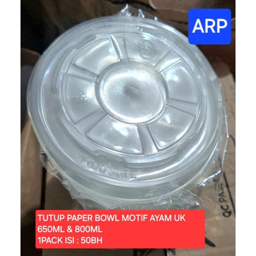 Tutup PAPER BOWL MOTIF AYAM UK 650ML & 800ML