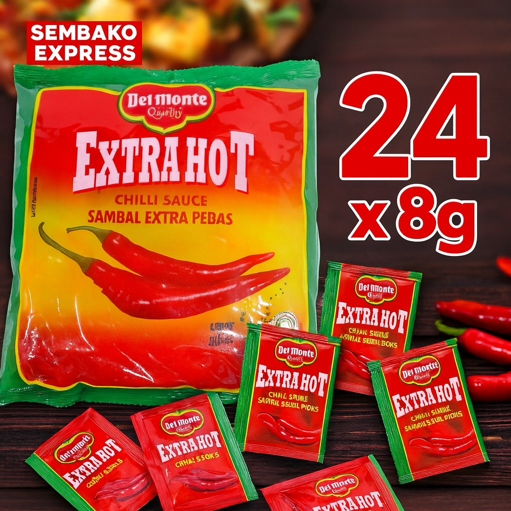 

Del Monte Extra Hot 8g x 24 – Sambal Sachet Ekstra Pedas