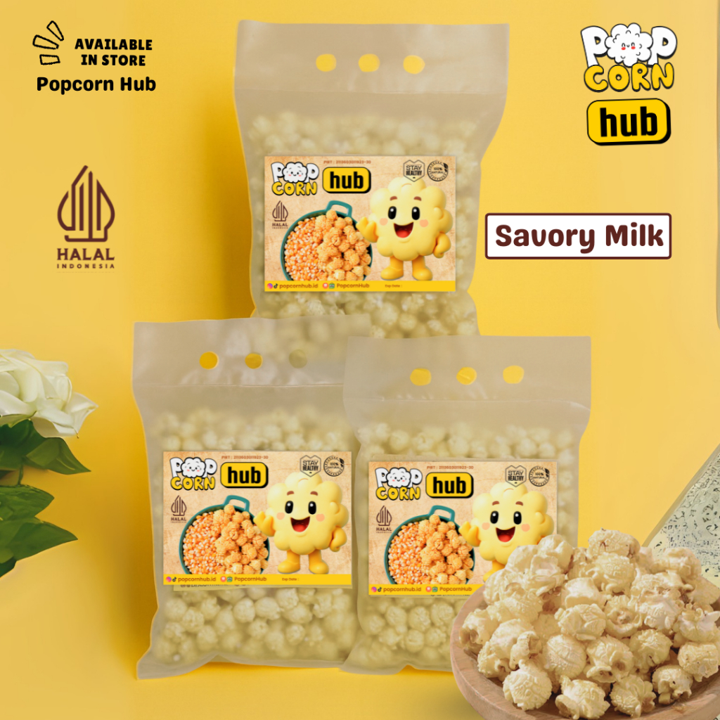 

Popcorn Hub Savory Milk 400gr | Popcorn Rasa Susu Gurih Renyah