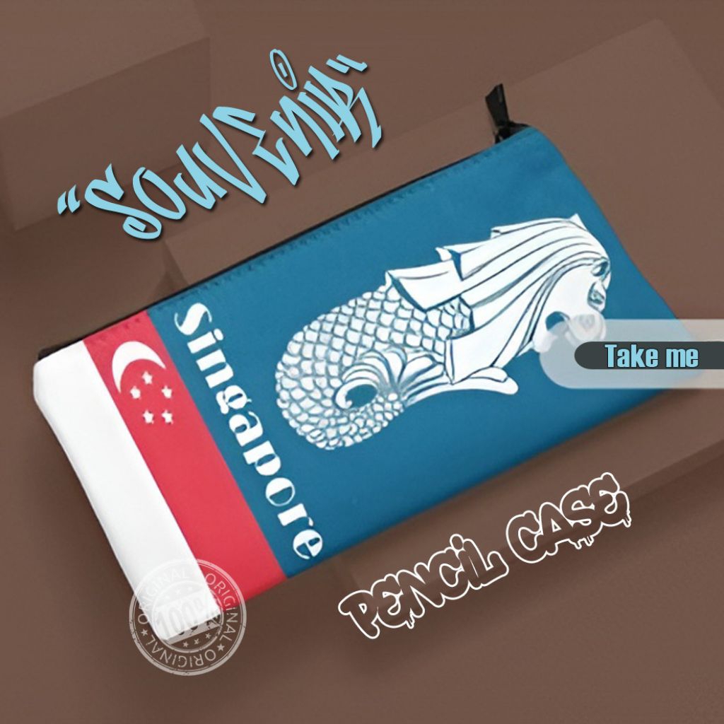 

pensil case-case pensil motif singapore-souvenir