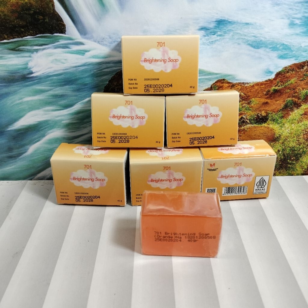6 PCS BRIGHTENING SOAP 701 ORANGE BPOM