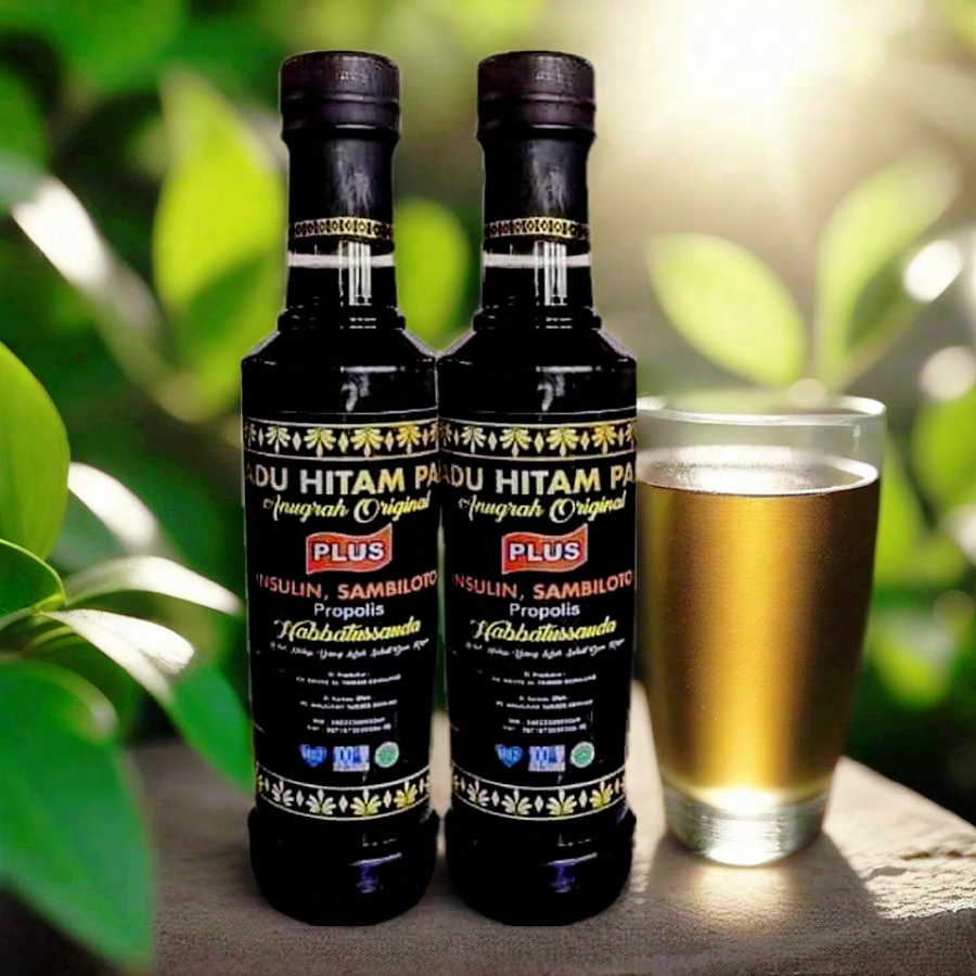 

MADU HITAM PAHIT ANUGRAH ORIGINAL PLUS INSULIN SAMBILOTO PROPOLIS HABBATUSAUDA 500gr