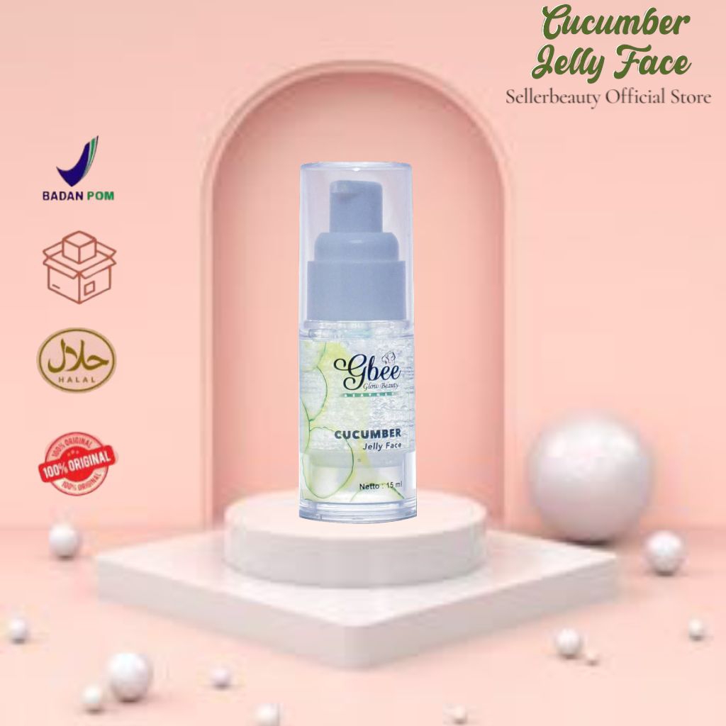 CUCUMBER JELLY FACE GBEE GLOW BEAUTY PELEMBAB WAJAH ALAMI PENYAGAR WAJAH ALAMI JELLY CREAM MASKER OR