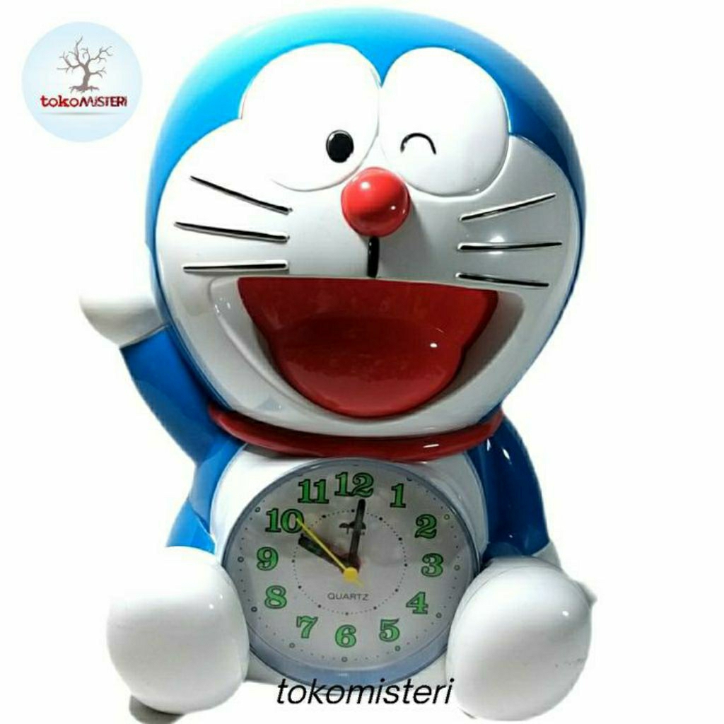 Celengan Big Tempat Uang Koin Jam Weker Doraemon Safe Save Saving Money Piggy Coin Bank Box Jar Quar