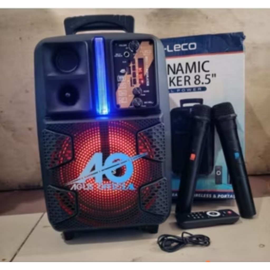 ✅cod salon aktip bluetooth karaoke plus mik speaker bluetooth multimedia fleco/speaker 8,5inchi 6inc
