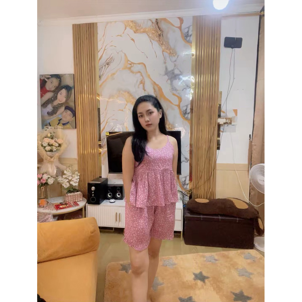 stelan baju tidur tali satu