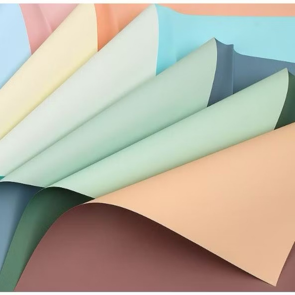 

5 Lembar Kertas Buket Bunga Bi-Color Pastel | Flower Wrapping Paper Dua Warna Polos Waterproof