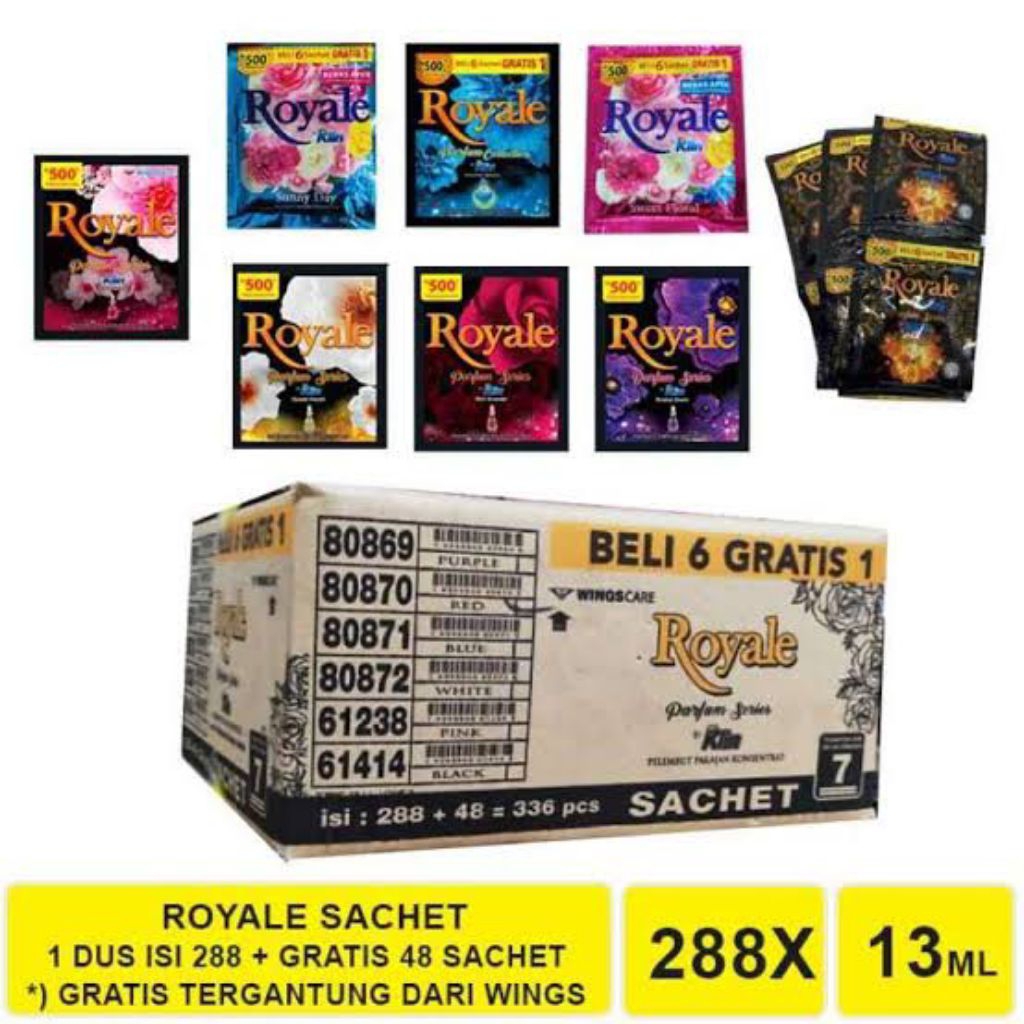 ROYALE PEWANGI SOFTERNER SACHET 1 DUS ISI 288 SACHET - 1 DUS