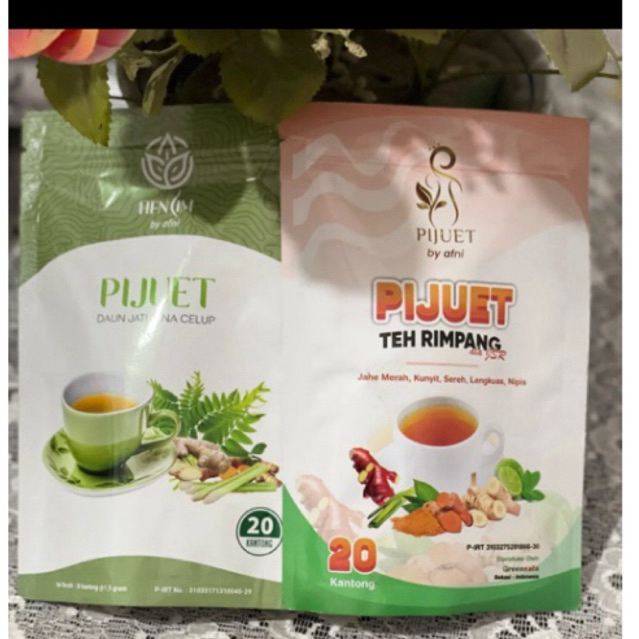 

PAKET COMBO TEH RIMPANG DAN TEH PIJUET BY AFNI | 20 KANTONG TEH
