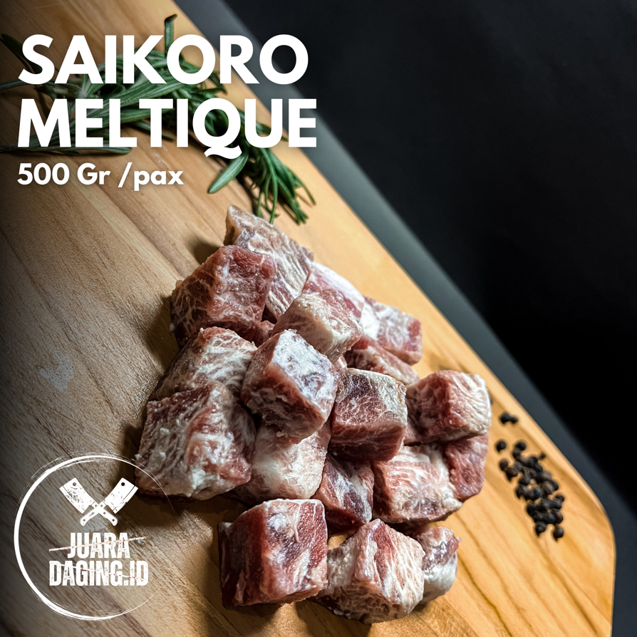 

[ Juara Daging ] Saikoro Meltique 500 Gr | Daging Sapi Meltique Saikoro Import