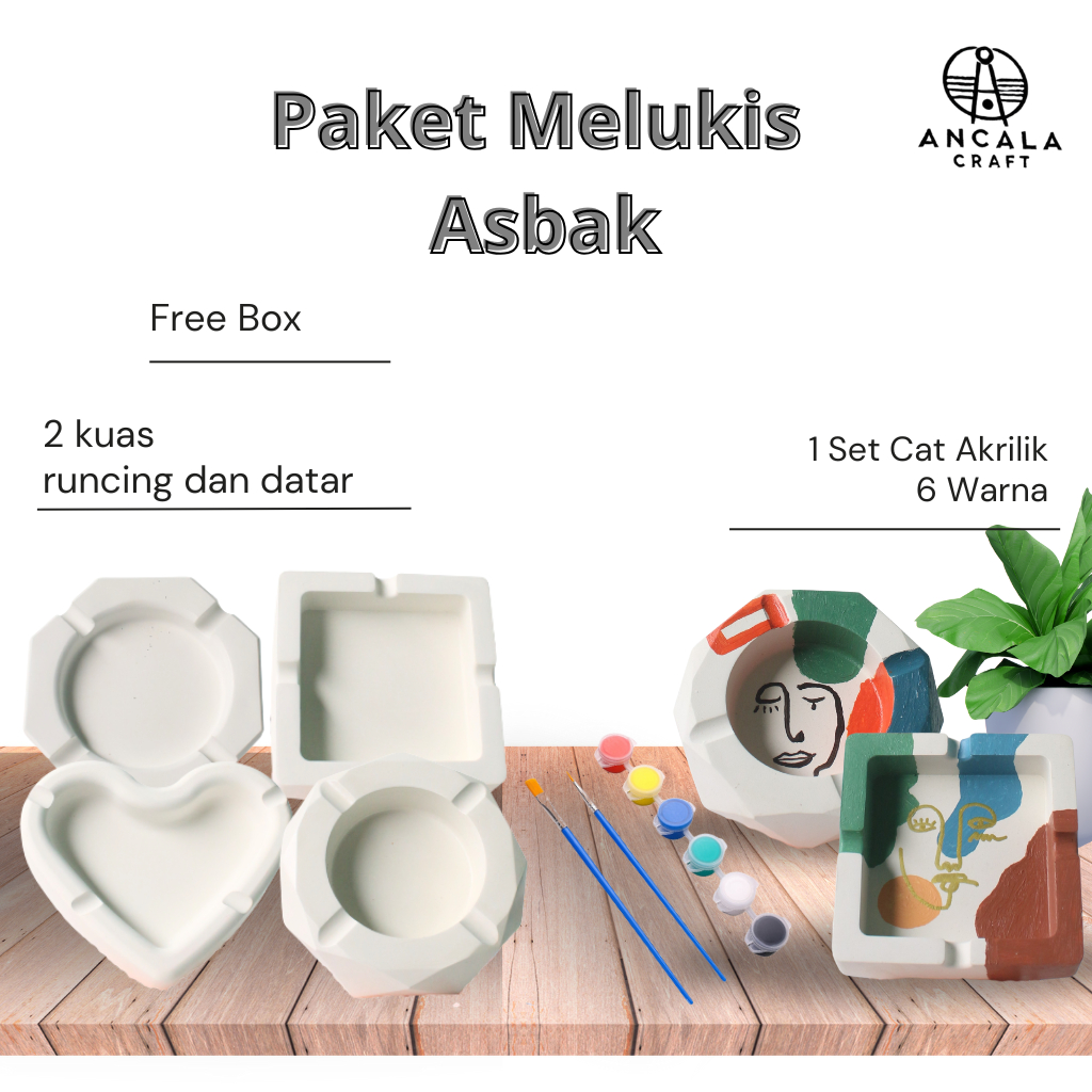 

1 Set Paket Lukis Asbak Ashtray Art Painting