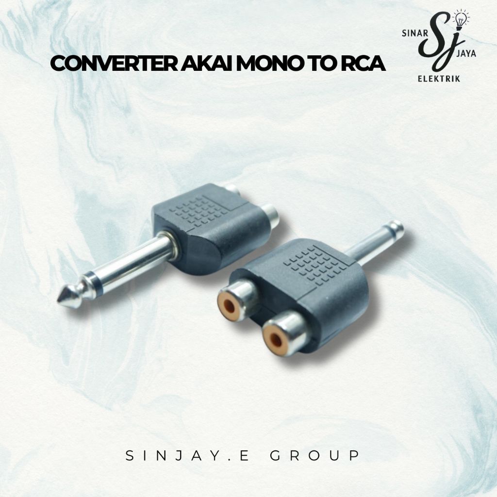 Converter jack 2 rca to 1 akai mono/konektor rca to akai mono/sambungan rca to akai mono