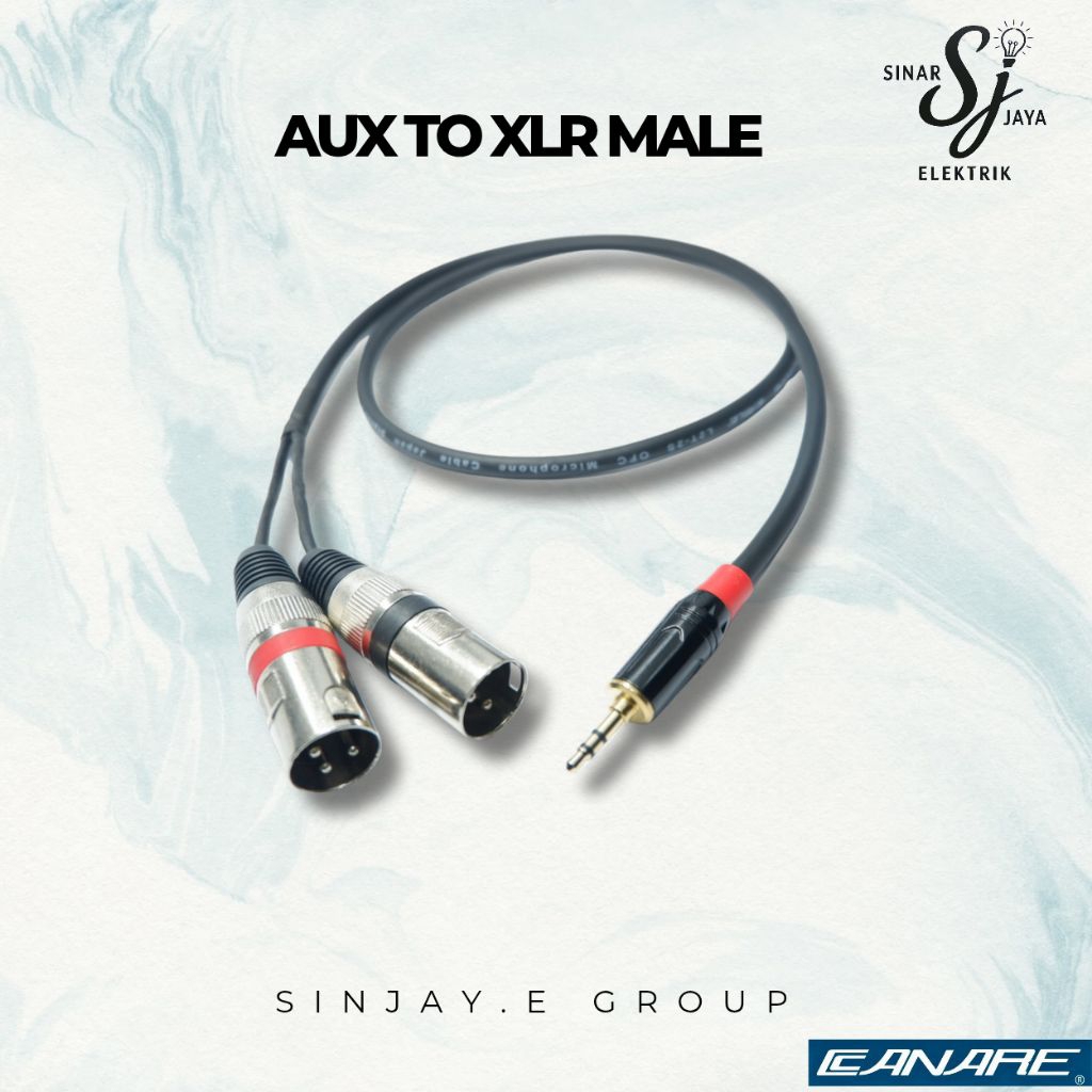 1-2Kabel audio jack mini stereo 3.5mm to 2 xlr male kabel tembaga berkualitas