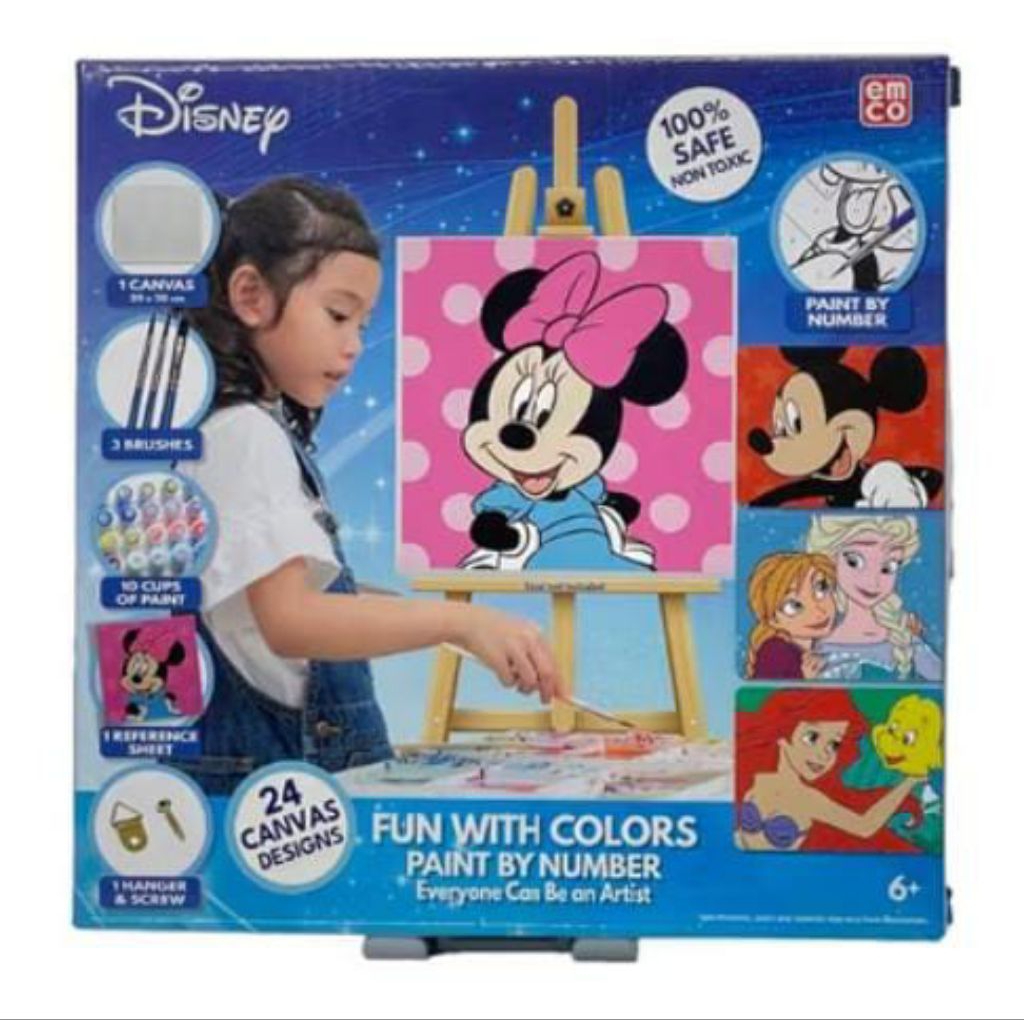 

MINNIE MOUSE Mainan Emco Disney Fun With Colors Paint by Number Cat Air dan Kanvas lengkap dengan kuas toys melukis art PREMIUM ORIGINAL TERMURAH READY DENPASAR ORIGINAL PASTI ORI Safe Non Toxic MINNI MINI MOUSE