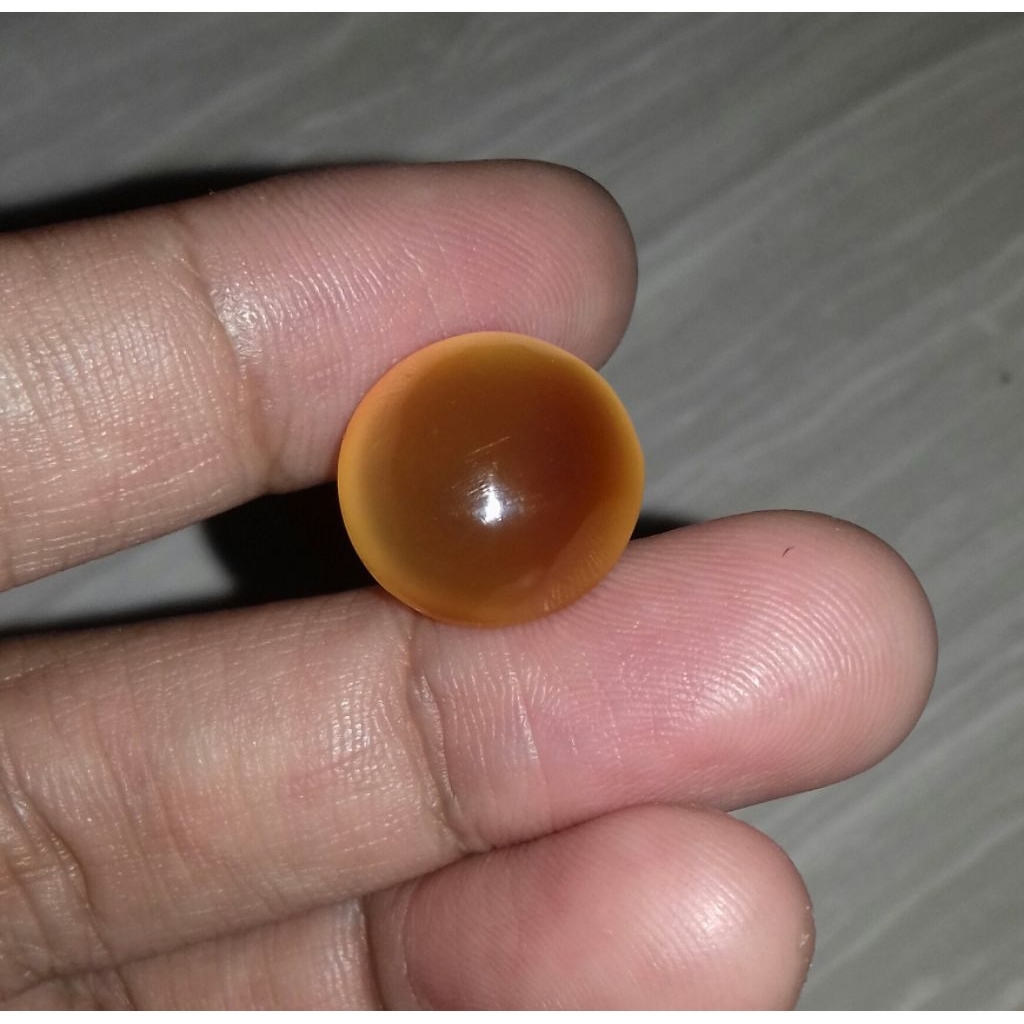 Natutal Batu Bacan Obi Nukleous Bentuk Bulat Merah Orange Asli