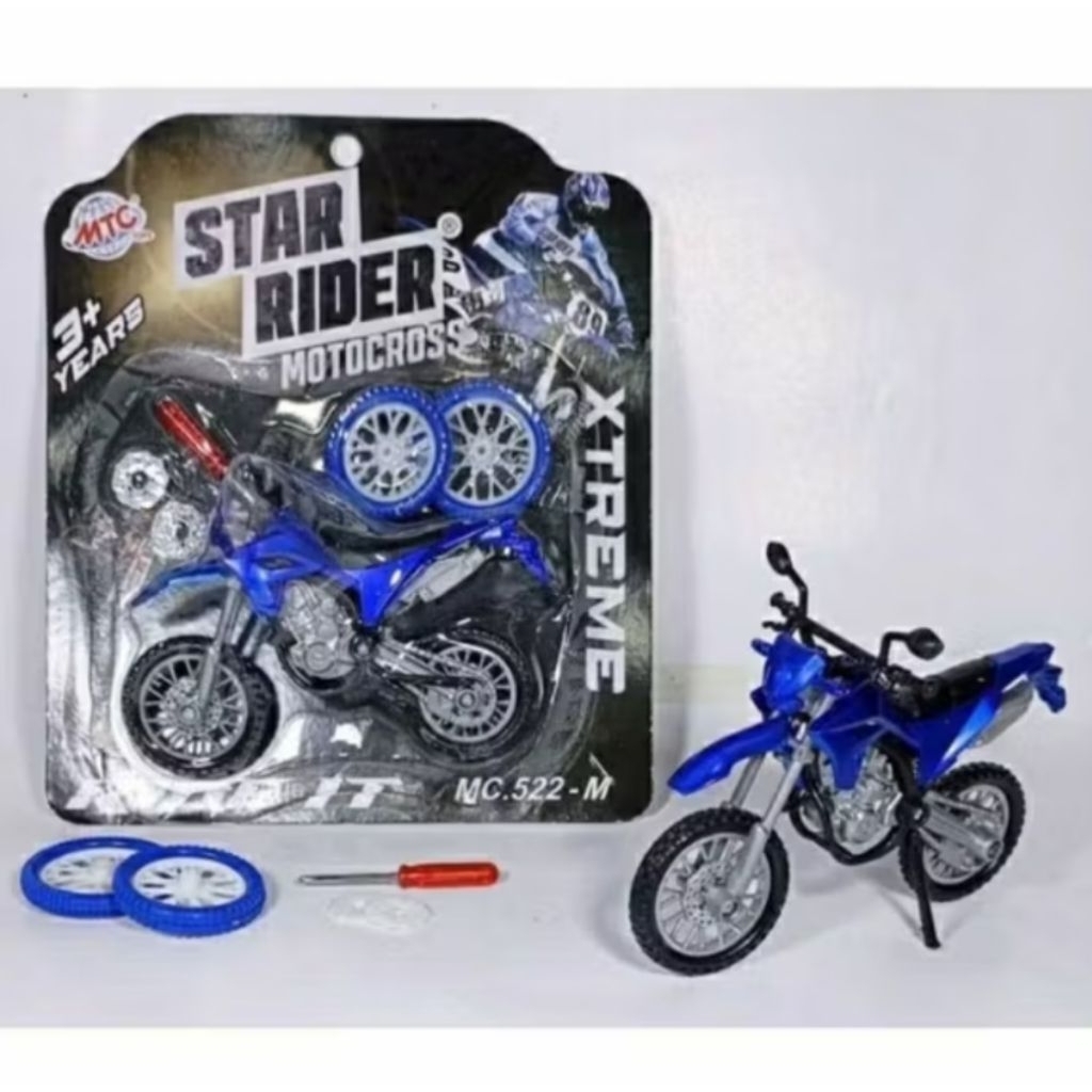 Motor Trail Metalic Mainan Motocross Metalik Murah Anak Laki laki