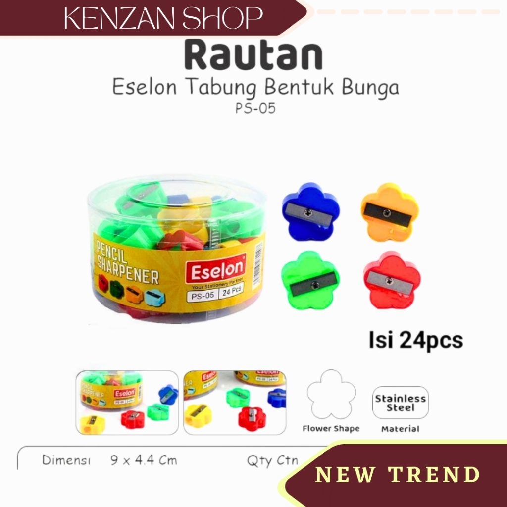 

Rautan Pensil Stainless Bentuk Bunga Isi 24 Pcs