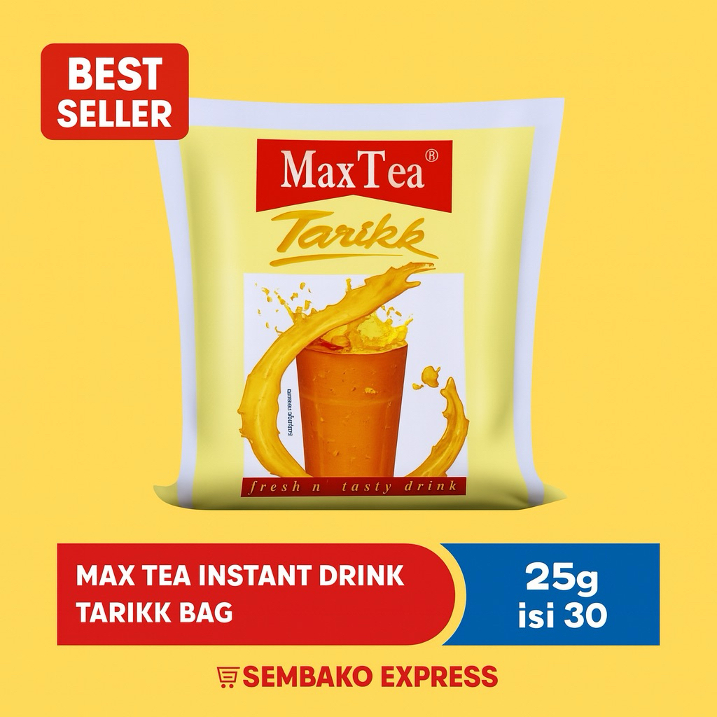 

MaxTea Tarikk Instant Drink Bag 25g x 30 Sachet – Teh Tarik Instan Nikmat & Praktis