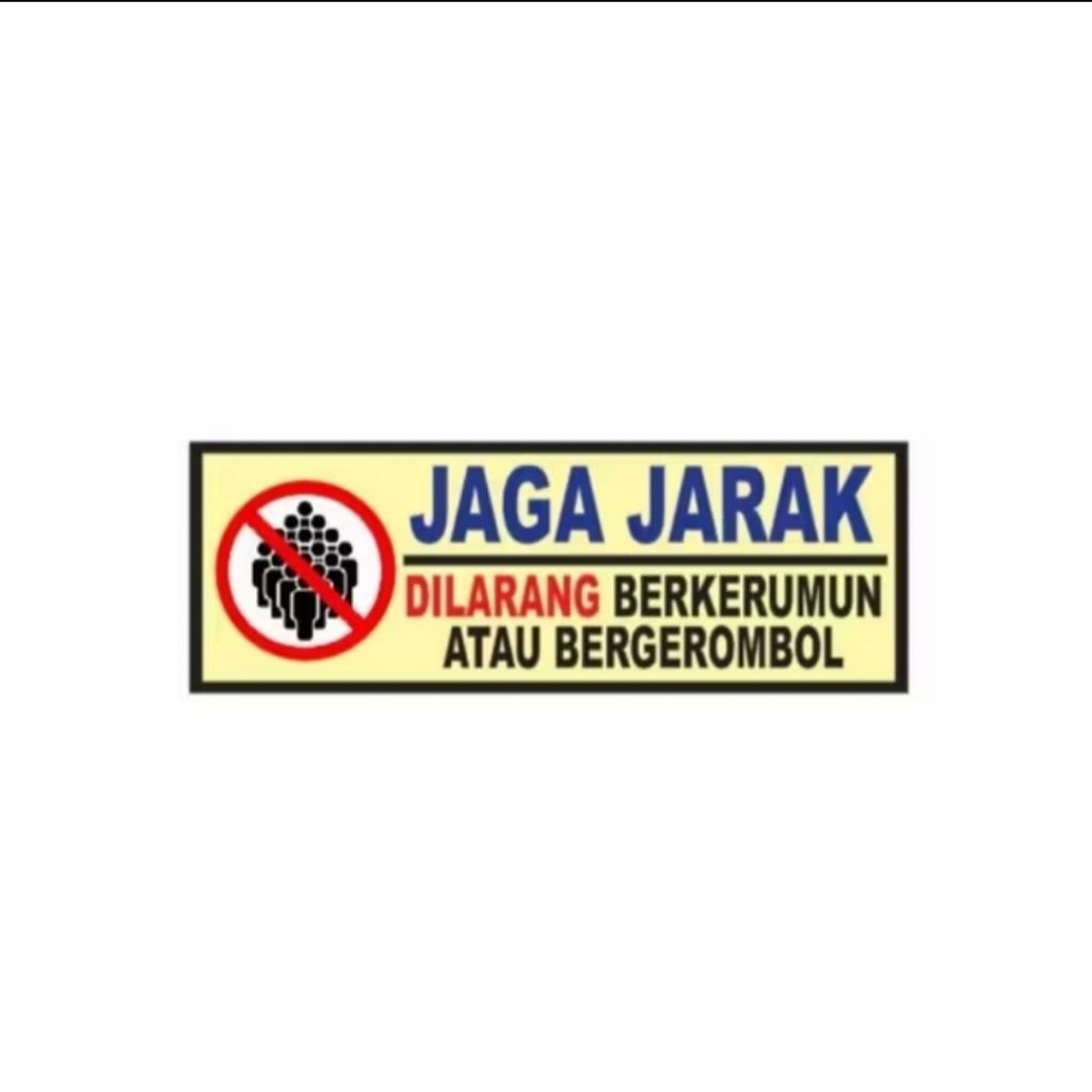 

Sticker jaga jarak kerumunan