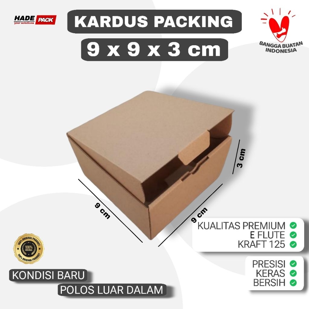 

Kardus Baru 9x9x3 cm diecut - Bersih, Kuat dan Praktis untuk Packing